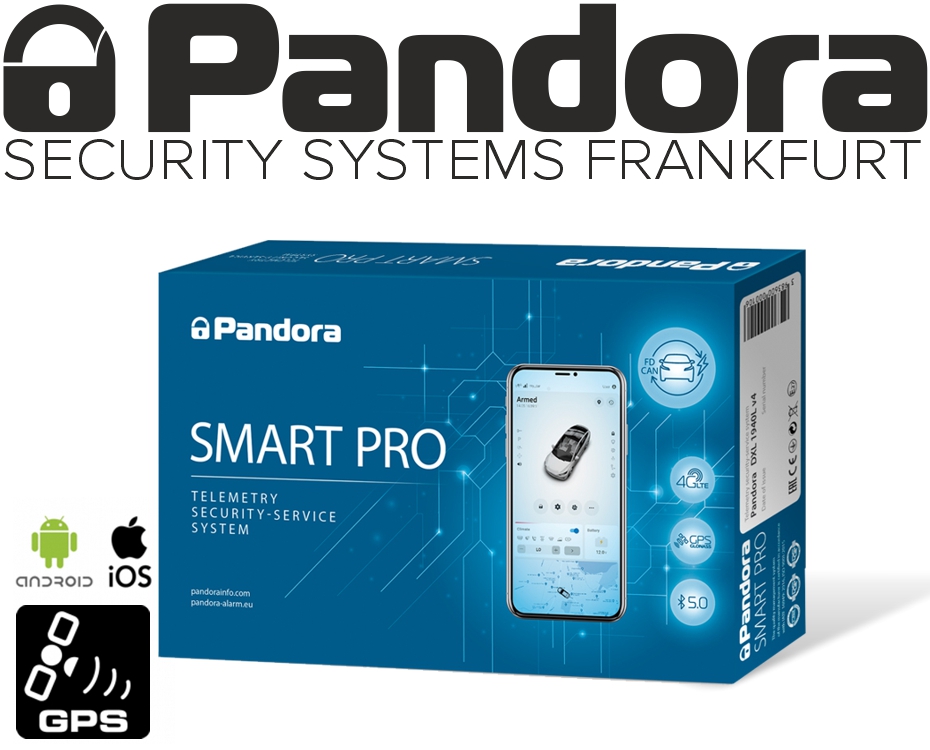 Pandora Autoalarmanlage Smart Pro V4 mit Live-Ortung Handyalarm App Bluetooth 5.0 LTE 4G