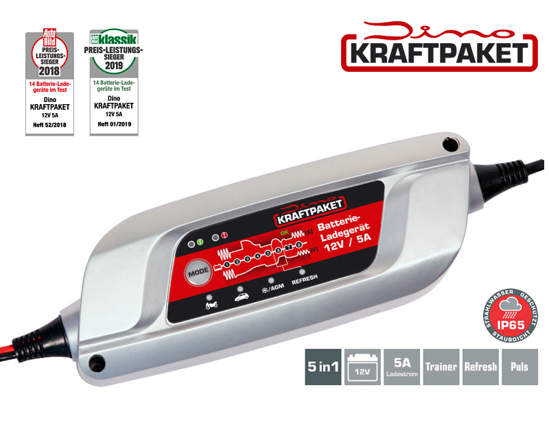 Dino KRAFTPAKET Automatisches Batterieladegerät 6V/12V - 2 A
